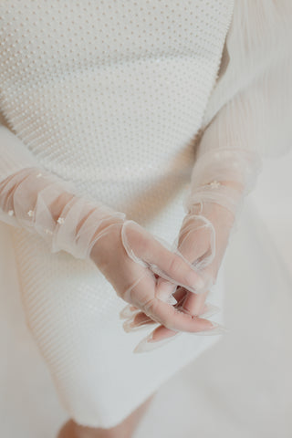 GLOVES // Tulle with floral Beading // Spring Capsule