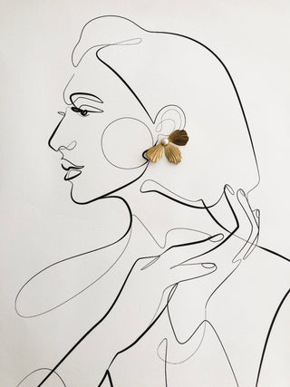 MERCER // Asymmetric floral stud earrings