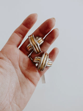 Vintage 80's gold and silver statement earring | Heirloom Accessories