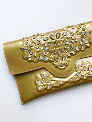 MeDusa + HushedCommotion Beaded Slim Clutch (gold)-special-collab-hand-bags-Hushed Commotion