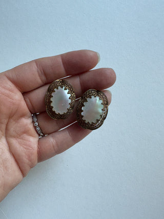 Mother of pearl and filigree earrings | Heirloom Accessories