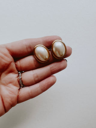 80's style oversized pearl earrings | Heirloom Accessories