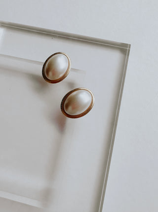 80's style oversized pearl earrings | Heirloom Accessories
