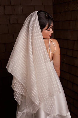 INES // striped organza veil