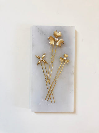 LAYLA: Floral Hair Pins SP2021 [gold] RTS