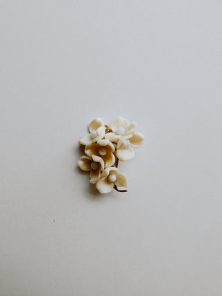 Vintage White resin floral pin | Heirloom Accessories