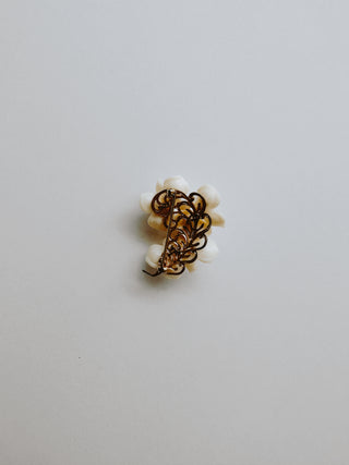 Vintage White resin floral pin | Heirloom Accessories
