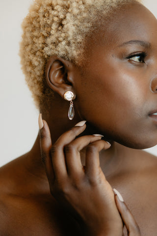 PRESLEY // Pearl and Glass drop earring // Spring Capsule