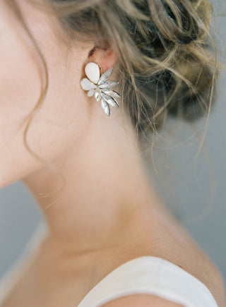 Falcon in White-earrings-Hushed Commotion