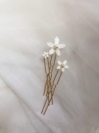 IVY // Glass Floral Hair Pins SP2021 [gold or silver]