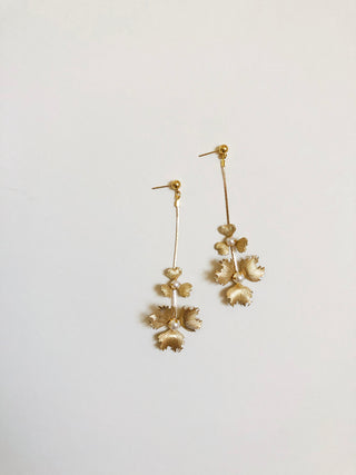 ARWEN // Floral Drop Earring [gold or silver]