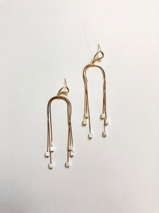ADORA // Cascade drop earrings with Mother of Pearl