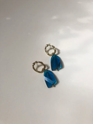 Sapphire glass drop earrings #HC504
