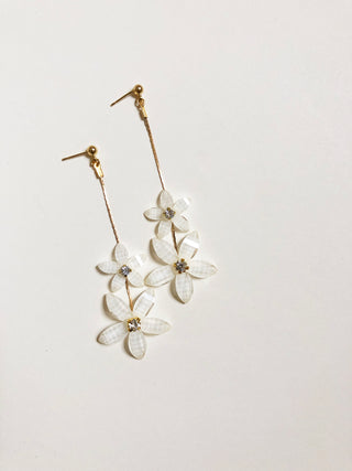 TALIA // Glass Floral Drop Earring [gold or silver]