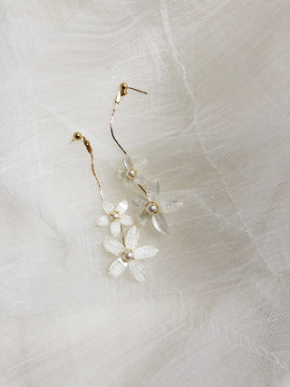 TALIA // Glass Floral Drop Earring [gold or silver]