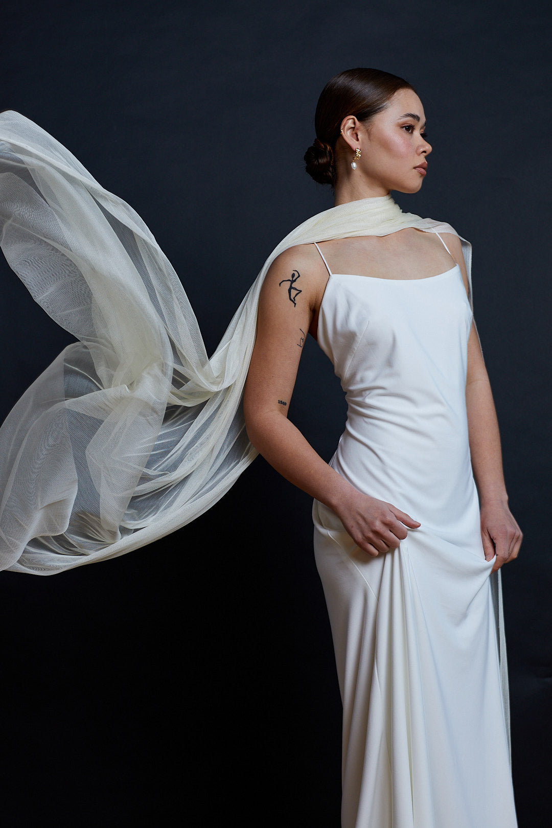 silk scarf wedding dress Extra Long Silk Satin Bridal Scarf - White & Ivory Wedding Neckerchief