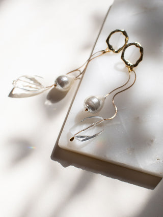 ASPEN // Asymmetric Drop Earrings [gold or silver]