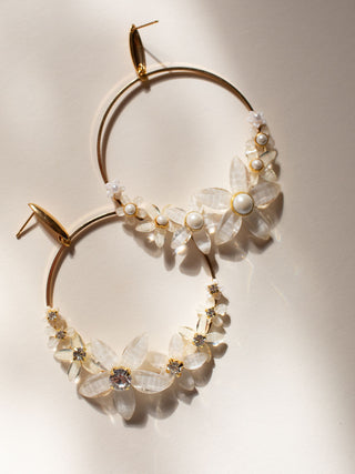 STEVIE: Hoops with pearl or crystal detail [gold or silver]