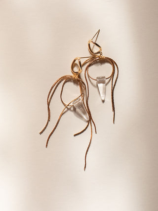YARA: Looped Gold earring with crystal spike [gold or silver]