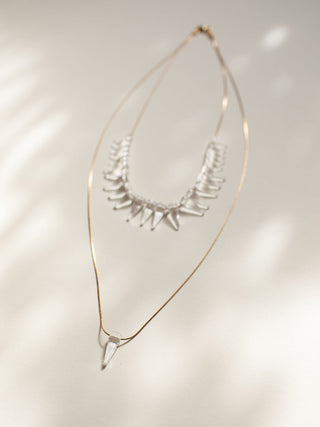 OLIVIER // Crystal spike two tier necklace SP2021