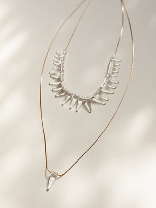 OLIVIER // Crystal spike two tier necklace SP2021