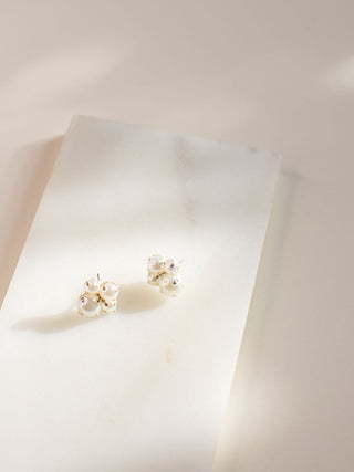 JUDITH: Pearl cluster stud [gold or silver]