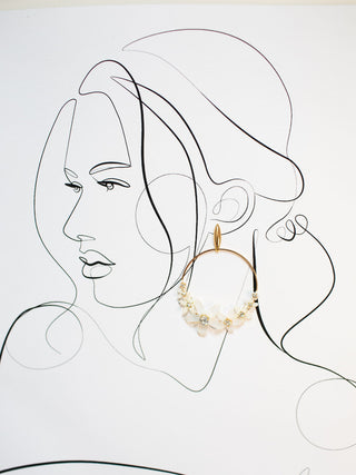 STEVIE: Hoops with pearl or crystal detail [gold or silver]