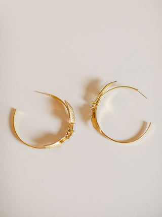 LEON // Art Nouveau Beaded Hoop Earring [gold or silver] // 2022