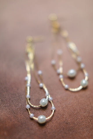 SLATON // Scattered pearl double hoop