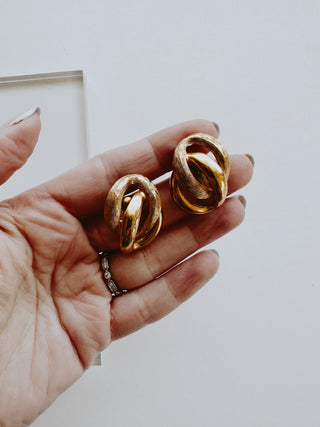 80's gold link earrings | Heirloom Accessories