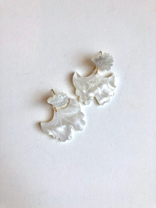 Mother of pearl resin Amelia earrings // NEARLY NEW