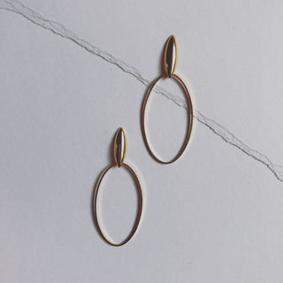 Double Oval Drop Earrings #HC001