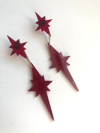 Star drop earring in red // NEARLY NEW