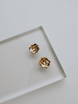 80's gold woven earrings | Heirloom Accessories
