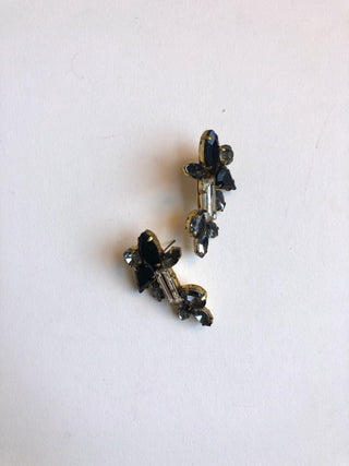 Black and grey crystal statement earrings // NEARLY NEW