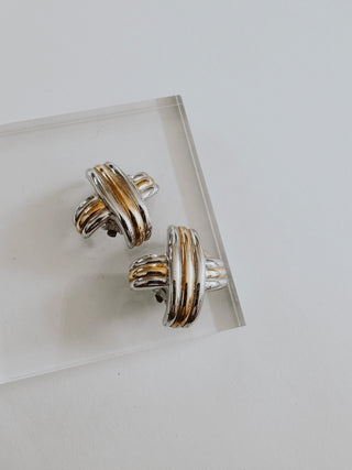 Vintage 80's gold and silver statement earring | Heirloom Accessories