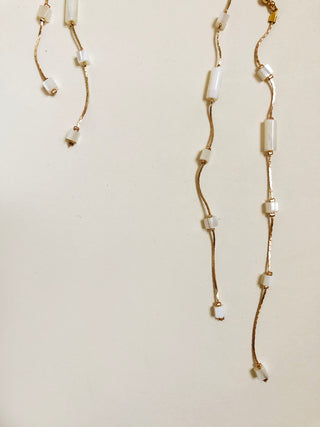 NALAH ~ Short Mother of Pearl Drop Earrings [gold or silver]