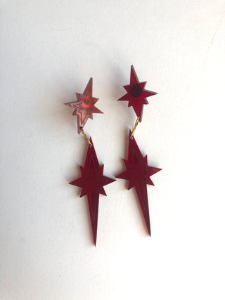 Star drop earring in red // NEARLY NEW