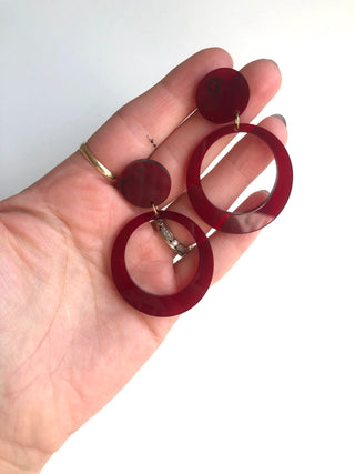 Kelly earrings in red resin // NEARLY NEW